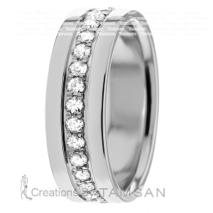 Diamond Wedding Ring 7mm Wide 1.05 Ctw.