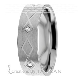 Diamond Wedding Ring 6mm Wide 0.18 Ctw.