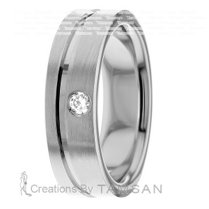 Diamond Wedding Ring 6mm Wide 0.05 Ctw.