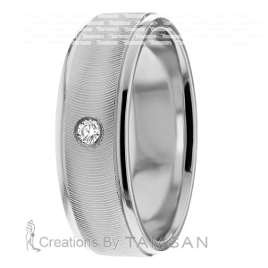 Diamond Wedding Ring 7mm Wide 0.05 Ctw.