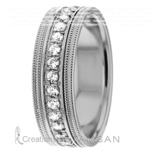 Diamond Wedding Ring 7mm Wide 1.05 Ctw.