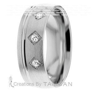 Diamond Wedding Ring 7mm Wide 0.09 Ctw.