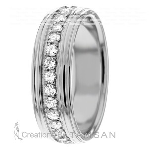 Diamond Wedding Ring 7mm Wide 1.05 Ctw.