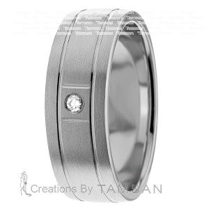 Diamond Wedding Ring 8mm Wide 0.05 Ctw.