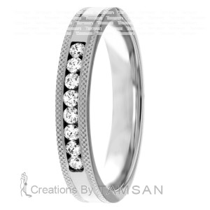 Milgrain Diamond Wedding Band 4mm 0.24 Ctw.