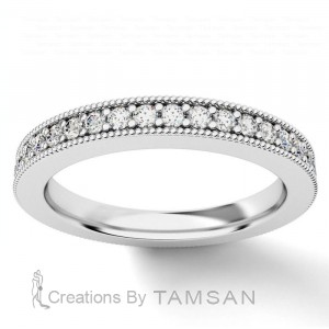 Diamond Round Cut Eternity Ring with Milgrain 0.20Ctw