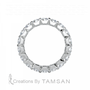 Four Prong Diamond Cut Eternity Ring