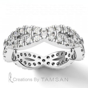 Diamond Round Cut Eternity Ring 1Ctw