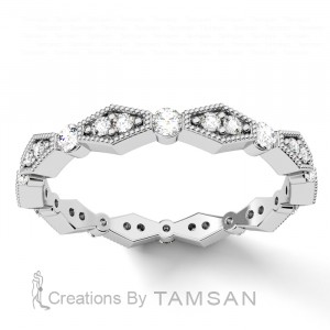 Diamond Round Cut Eternity Ring 0.45Ctw