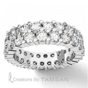 Diamond 2 Row Eternity Ring 3.65Ctw