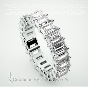 Diamond Emerald Eternity Ring 5.10Ctw