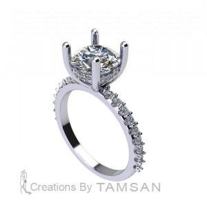 Round Cut Hidden Halo Engagement Ring 2.10Ctw
