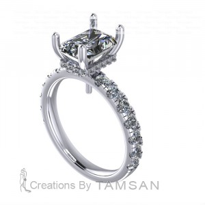 Radiant Hidden Halo Engagement Ring 2.75Ctw