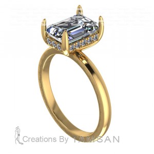 Radiant Hidden Halo Engagement Ring 4.30Ctw