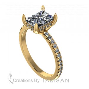 Radiant Floating Hidden Halo Engagement Ring 2.20Ctw