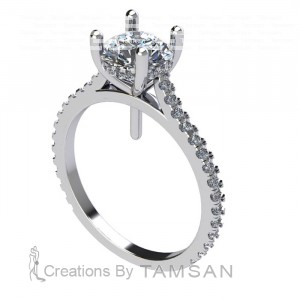 Hidden Halo Engagement Ring 1.60Ctw