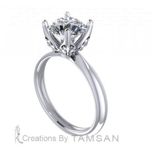Round Hidden Halo Engagement Ring 1.35Ctw