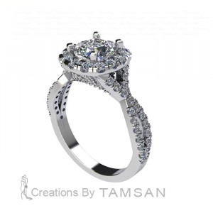 Cushion Halo Engagement Ring 2.25Ctw