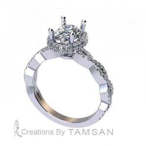 Oval Halo Engagement Ring 1.70Ctw