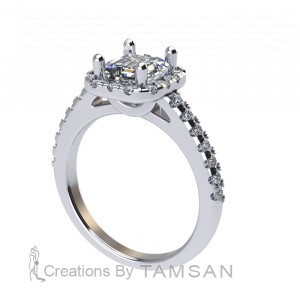 Emerald Halo Cathedral Engagement Ring 1.65Ctw