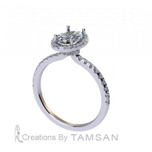 Oval Halo Engagement Ring 1.20Ctw