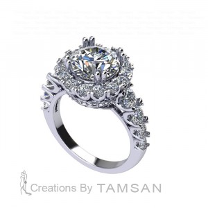 Halo Round Cut Engagement Ring 5.25Ctw