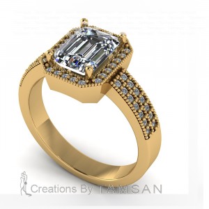 Emerald Halo Engagement Ring 1.95Ctw