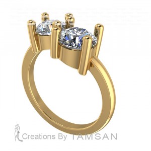 Two Stone Round Cut Engagement Ring 2.25Ctw