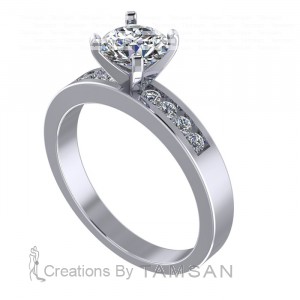 Side Stone Engagement Ring 1.20Ctw