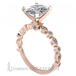 Oval Side Stone Engagement Ring 2.25Ctw