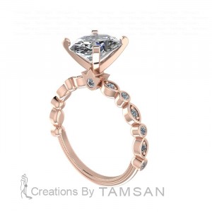 Oval Side Stone Engagement Ring 2.25Ctw
