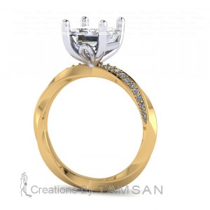 Helix Side Stone Engagement Ring 2.35Ctw