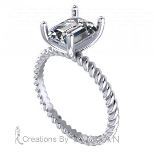 Emerald Solitaire Engagement Ring 1.7Ctw