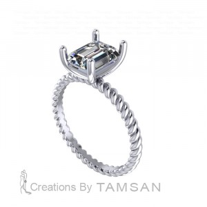 Emerald Solitaire Engagement Ring 1.7Ctw