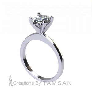 Oval Solitaire Engagement Ring 1.1Ctw