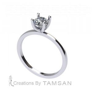 Round Solitaire Engagement Ring 0.8Ctw