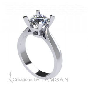 Round Solitaire Engagement Ring 1.7Ctw