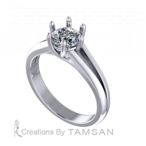 Round Solitaire Engagement Ring 0.9Ctw