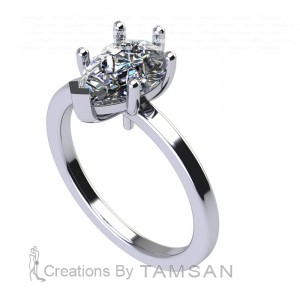 Pear Solitaire Engagement Ring 1.5Ctw
