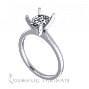 Round Solitaire Engagement Ring 1.1Ctw
