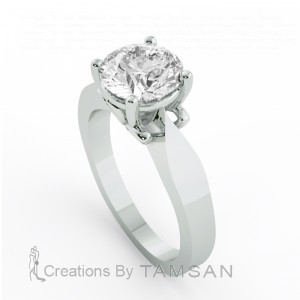 Round Solitaire Engagement Ring 1.6Ctw
