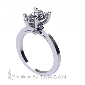 Pear Solitaire Engagement Ring 1.8Ctw