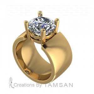 Round Solitaire Engagement Ring 3.2Ctw
