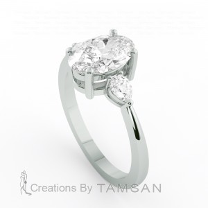 Three Stone Engagement Ring 1.15Ctw