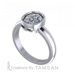 Cushion Solitaire Engagement Ring 1.7Ctw