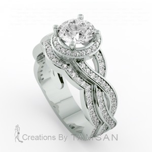 Twisted Halo Diamond Bridal Set 1.55Ctw