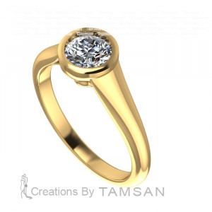 Round Solitaire Engagement Ring 0.6Ctw
