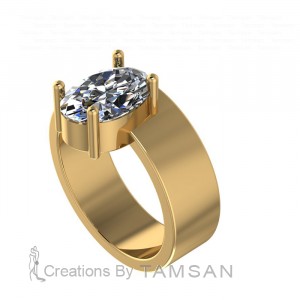 Oval Solitaire Engagement Ring 1.6Ctw