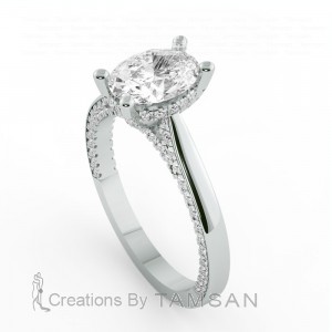 Oval Hidden Halo Engagement Ring 1.50Ctw
