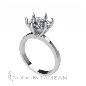 Round Solitaire Engagement Ring 2.6Ctw